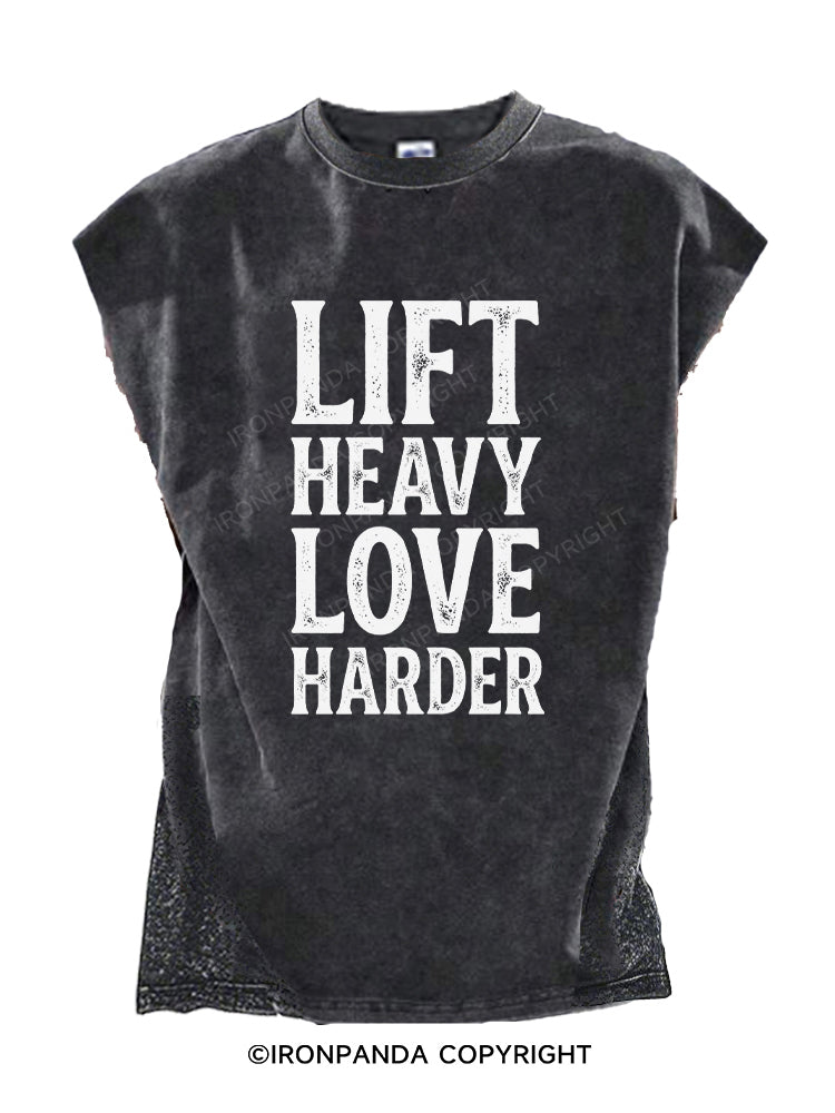 Lift Heavy Love Harder Cut Off Tank