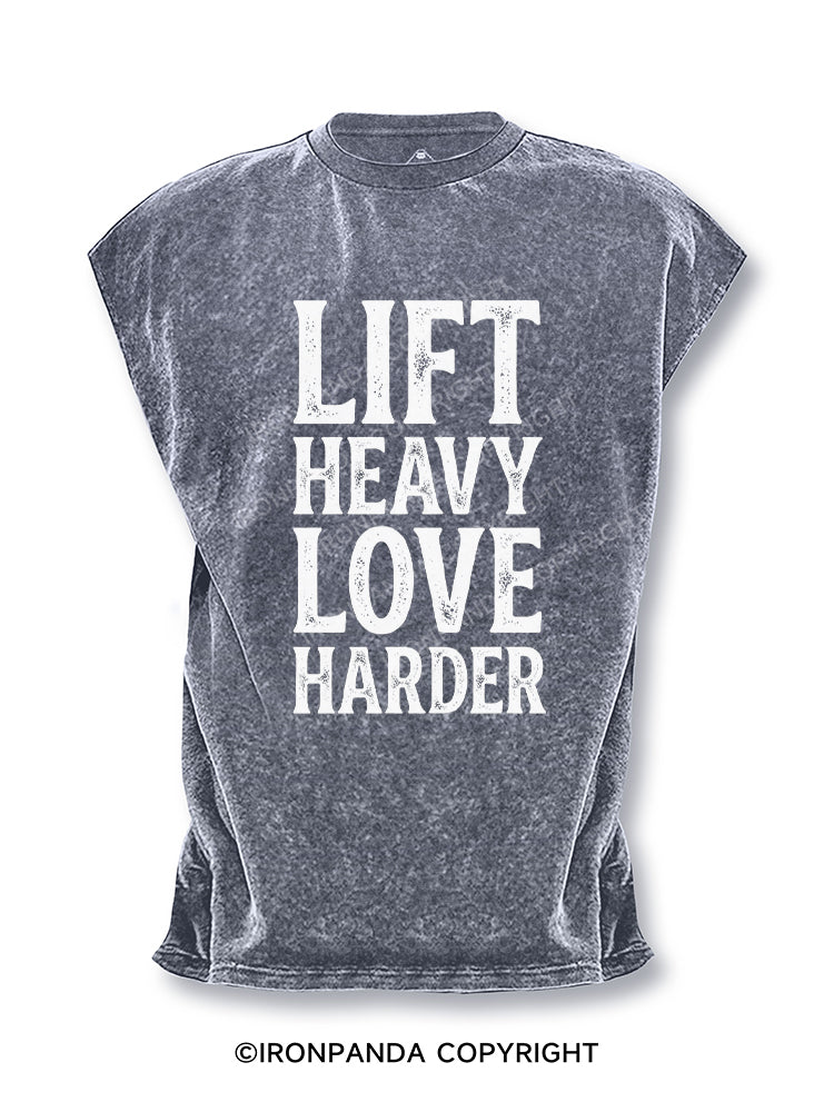 Lift Heavy Love Harder Cut Off Tank