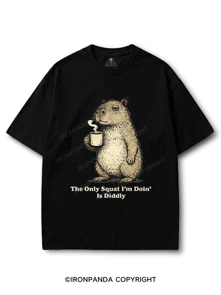 The Only Squat I'm Doin'  Is Diddly Funny Capybara COTTON PUMP COVER