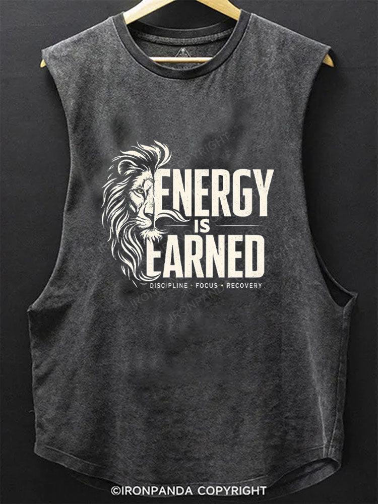 Energy Is Earned Lion SCOOP BOTTOM COTTON TANK