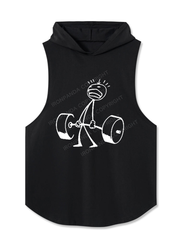 Weightlifting Stick Figure Hooded Tank