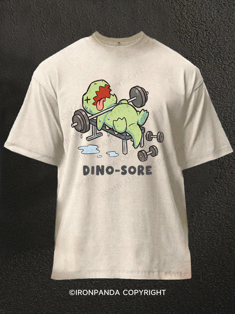 DINO-SORE FUNNY Washed Gym Shirt