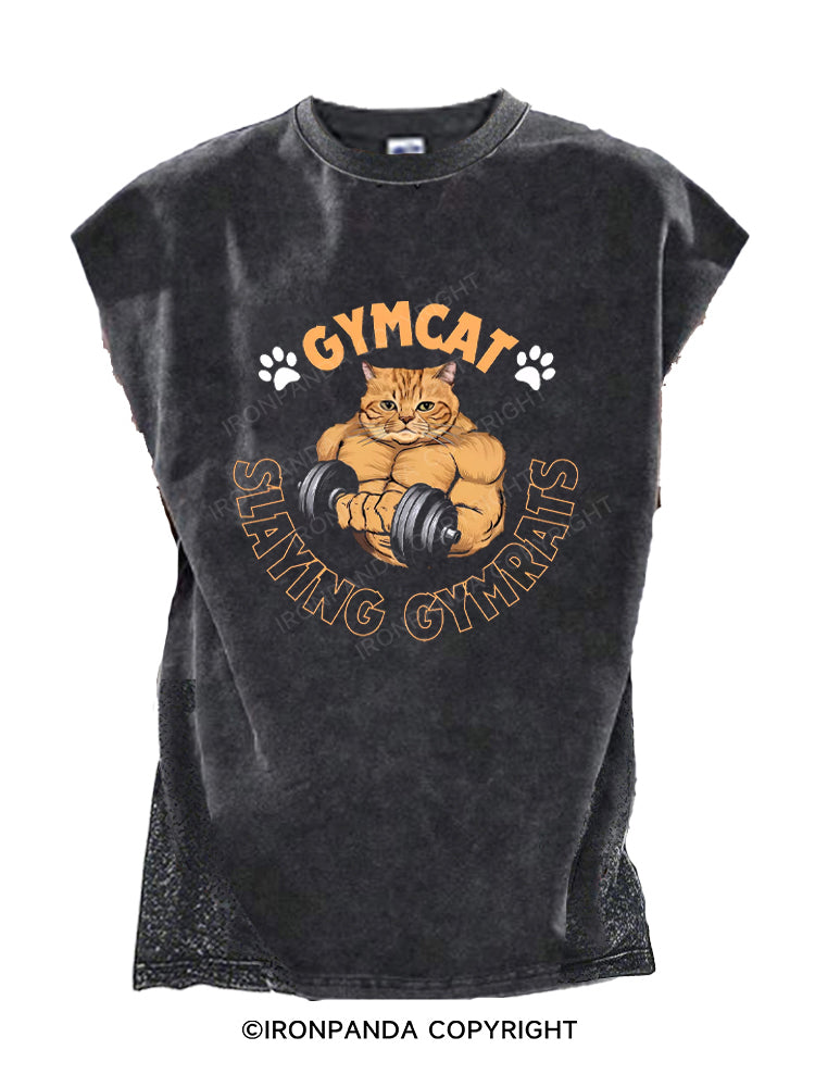 GYMCAT SLAYING GYMRATS Cut Off Tank