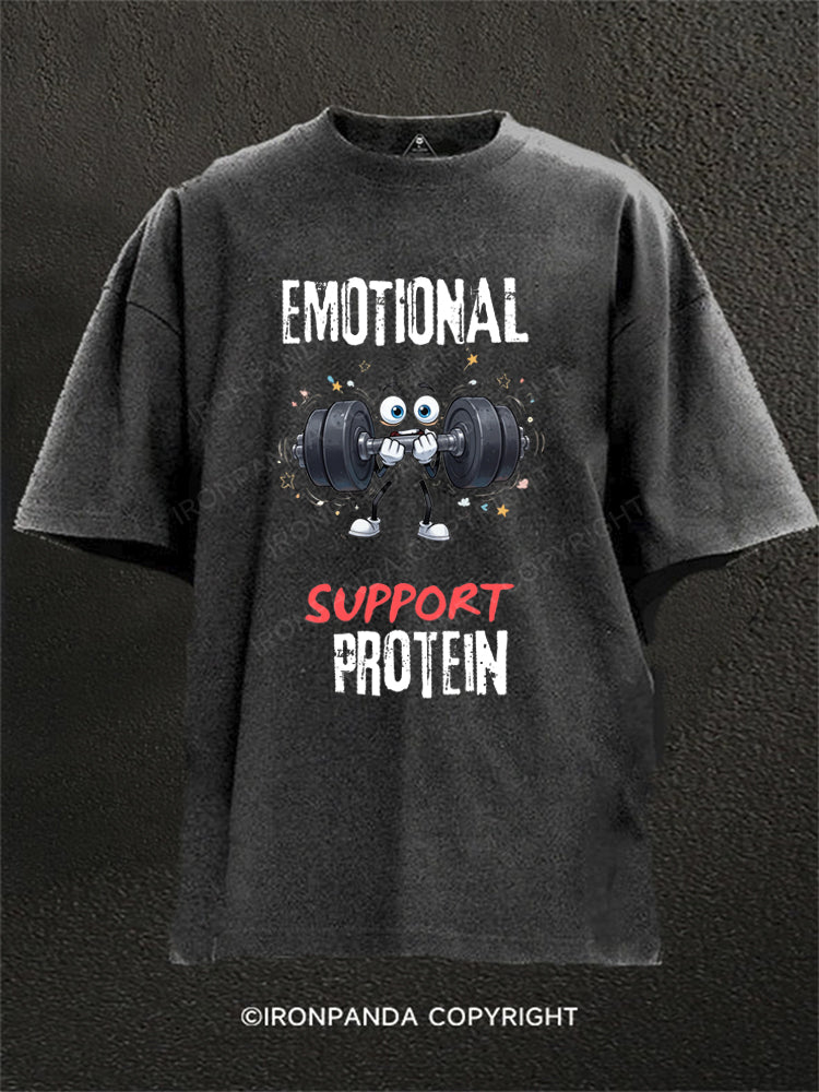 Emotional Support Protein Washed Gym Shirt