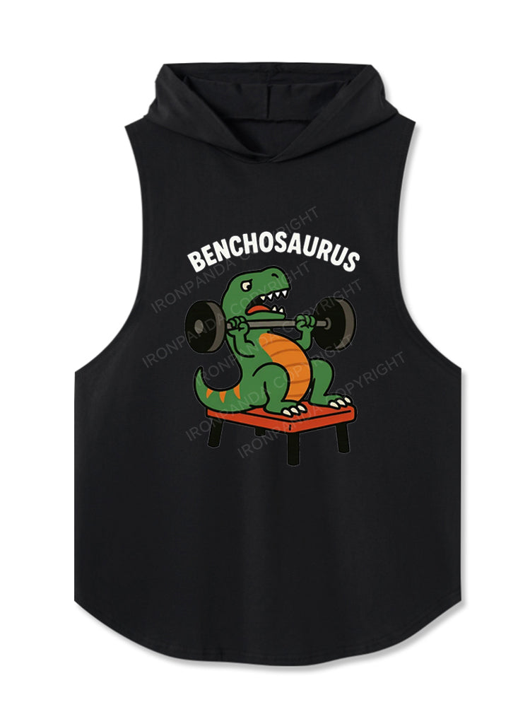 Benchosaurus Dinosaur Bench Press Hooded Tank