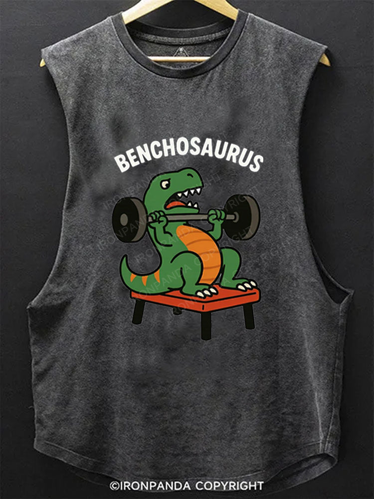 Benchosaurus Dinosaur Bench Press SCOOP BOTTOM COTTON TANK
