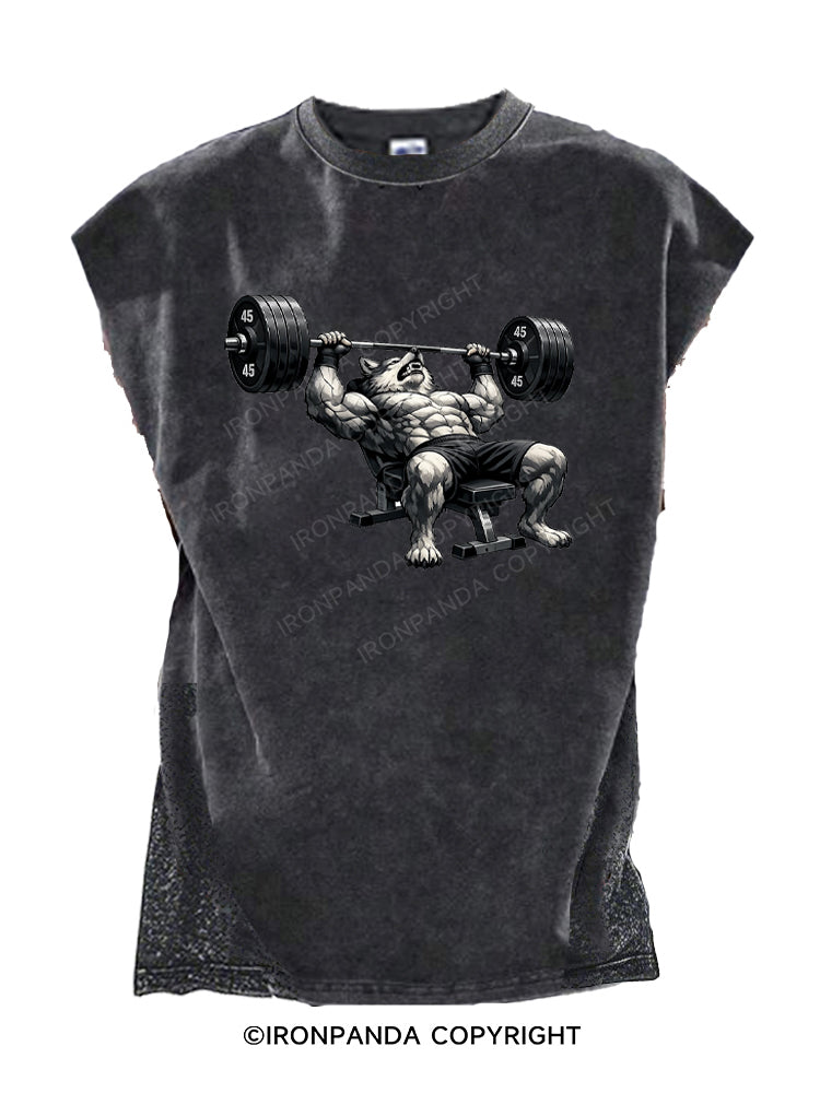 Wolf Bench Press Cut Off Tank