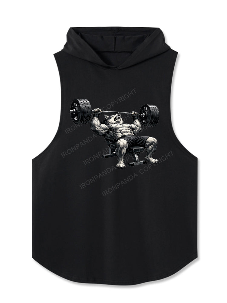 Wolf Bench Press Hooded Tank