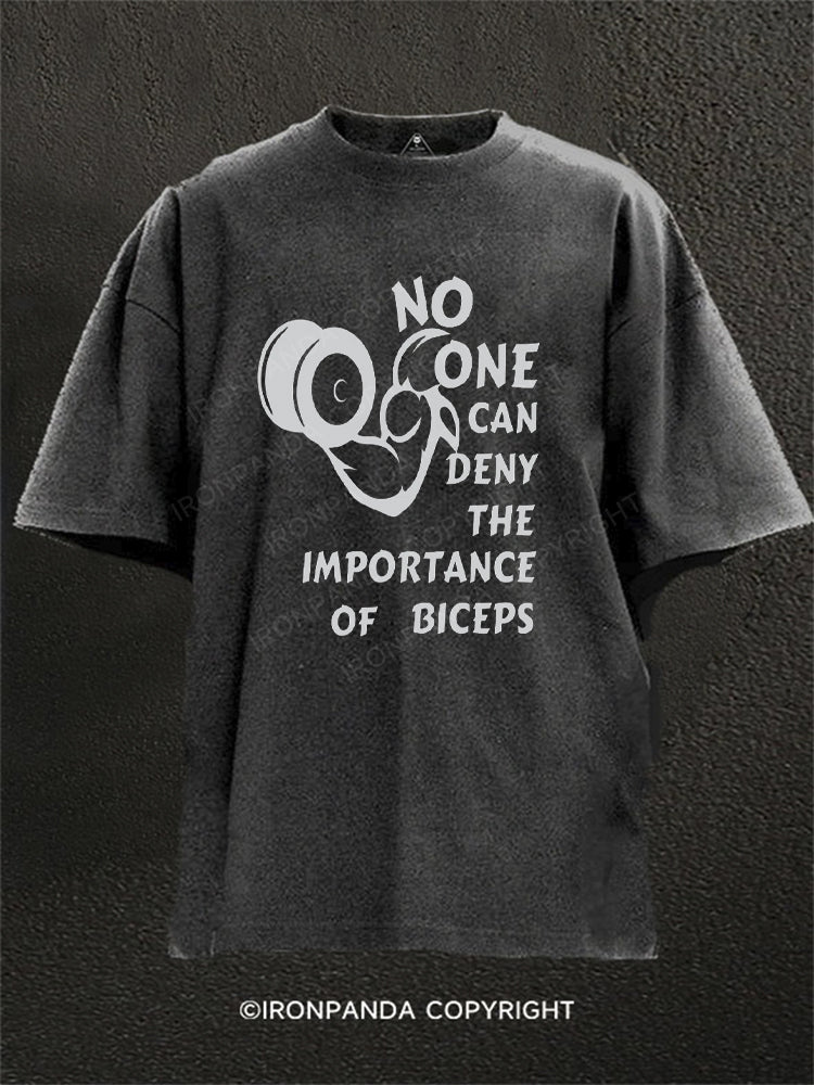 No one can deny the importance of biceps Washed Gym Shirt