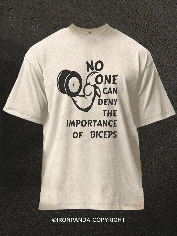 No one can deny the importance of biceps Washed Gym Shirt