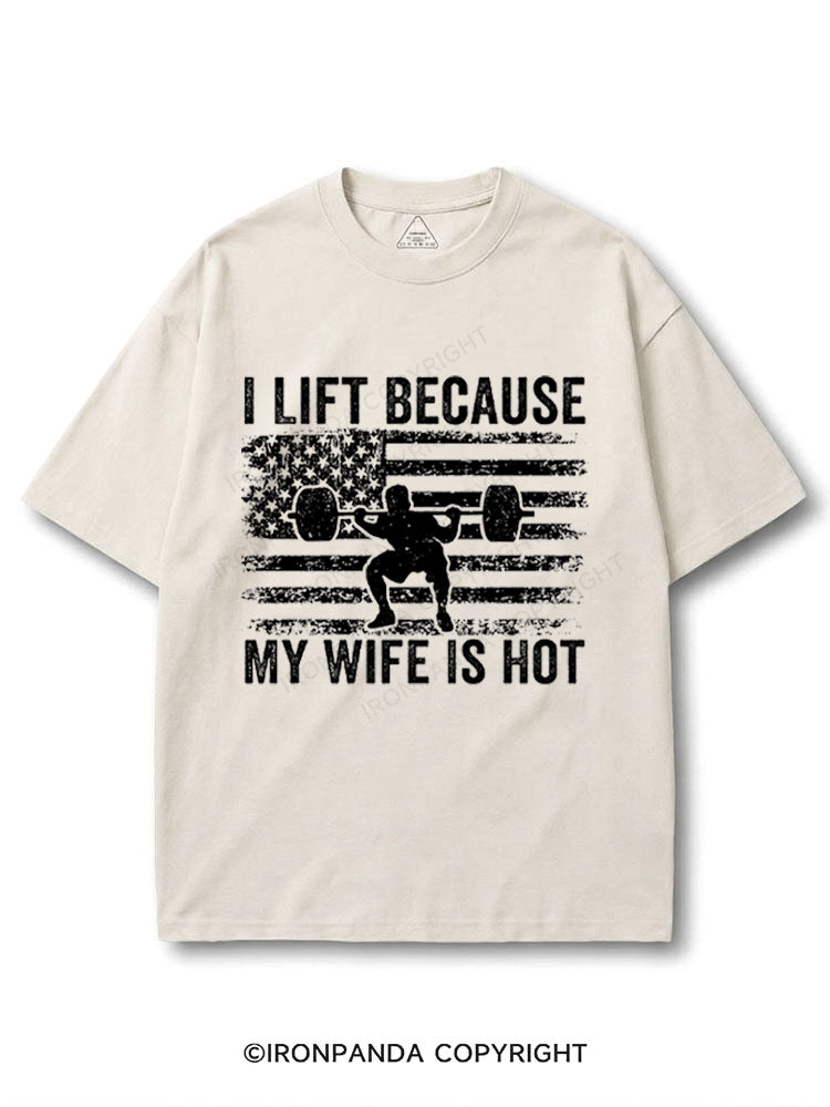 I Lift Because My Wife Is Hot Funny Gym COTTON PUMP COVER
