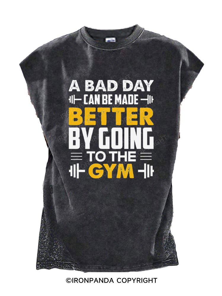 A bad day can be made better by going to the gym Cut Off Tank