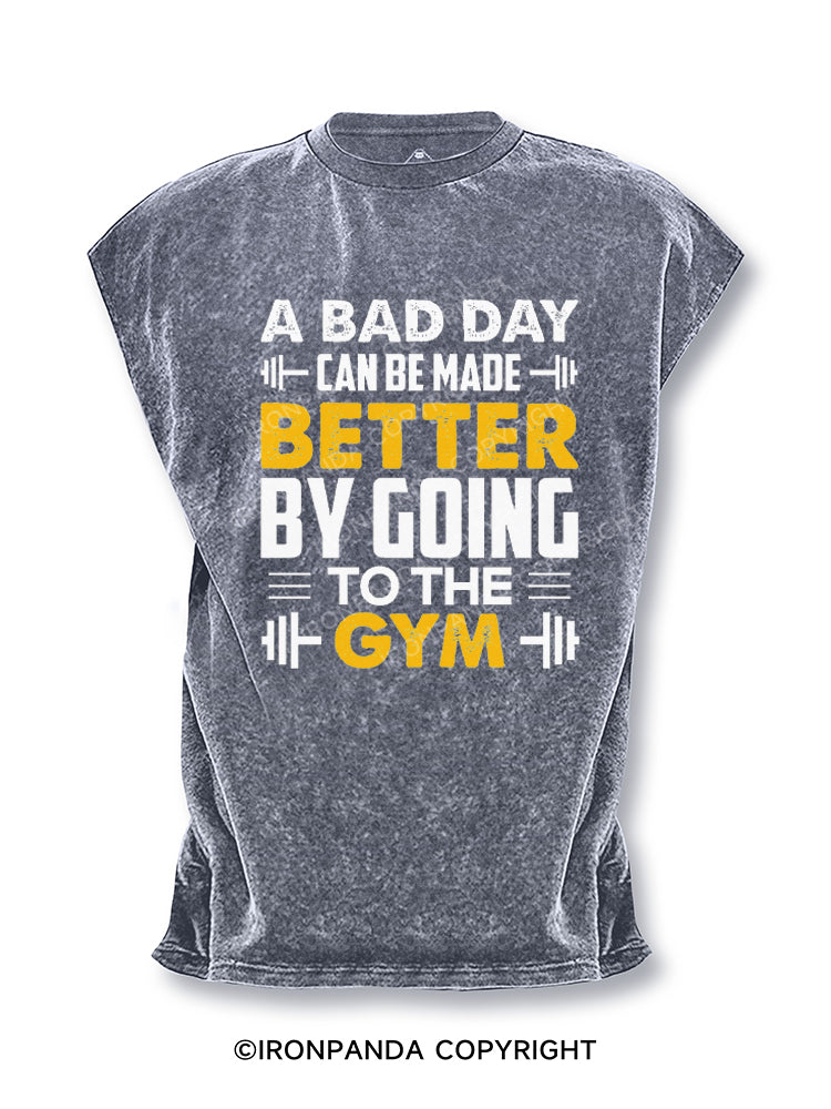 A bad day can be made better by going to the gym Cut Off Tank