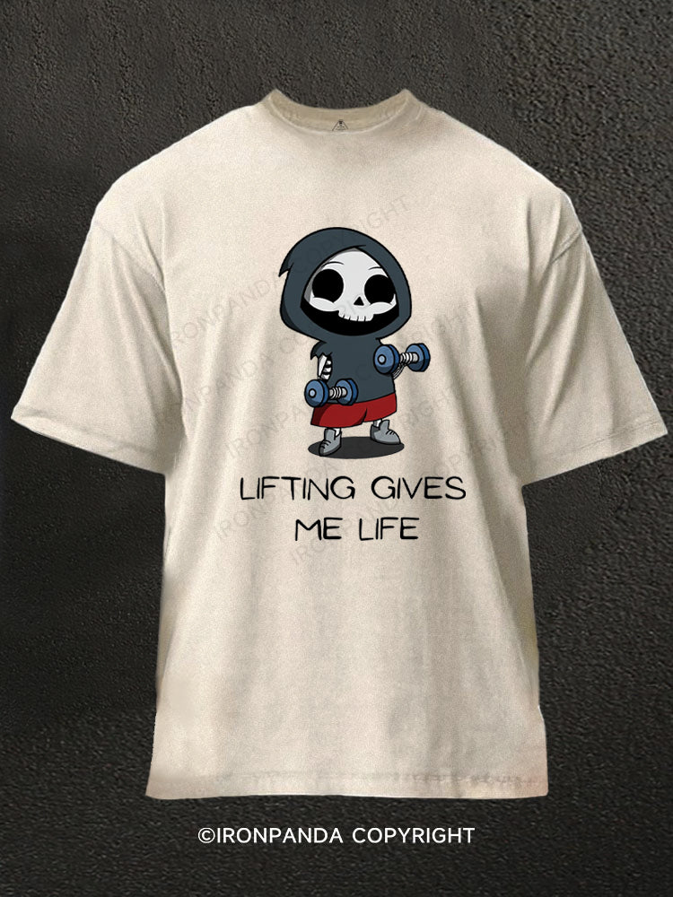 Lifting gives me life! Washed Gym Shirt