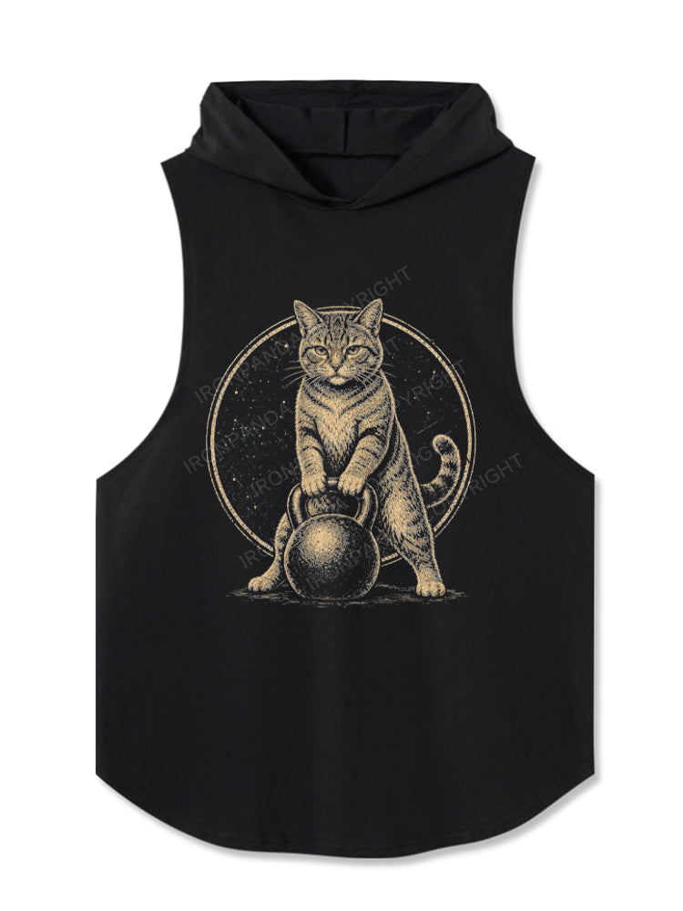 Strong Cat Kettlebell Hooded Tank
