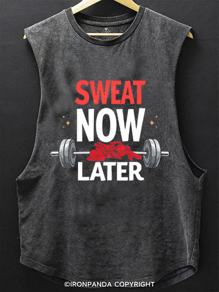 SWEAT NOW LATER SCOOP BOTTOM COTTON TANK