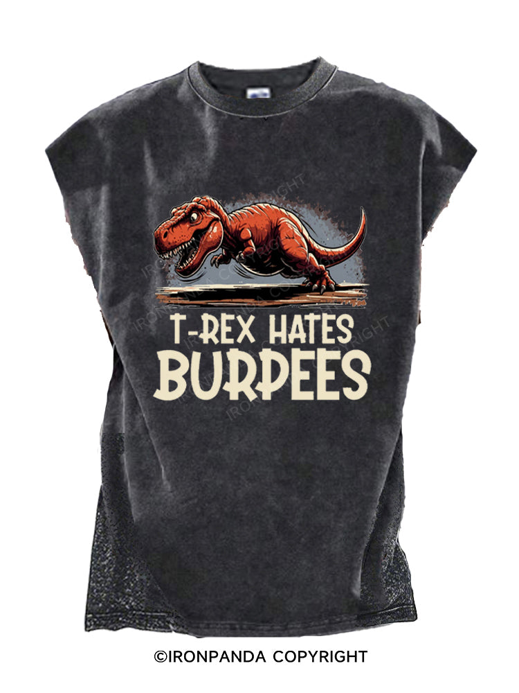 T Rex Hates Burpees Cut Off Tank
