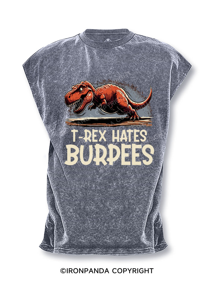 T Rex Hates Burpees Cut Off Tank
