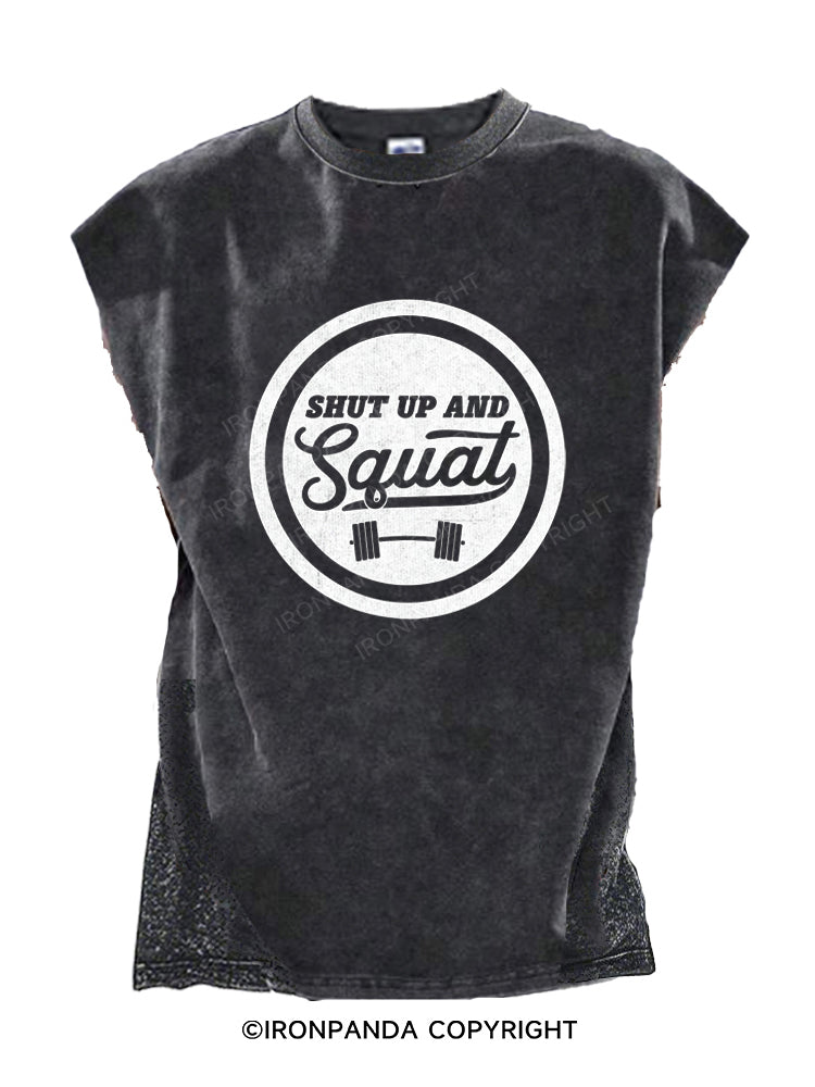 Shut Up And Squat Training Motivation Cut Off Tank