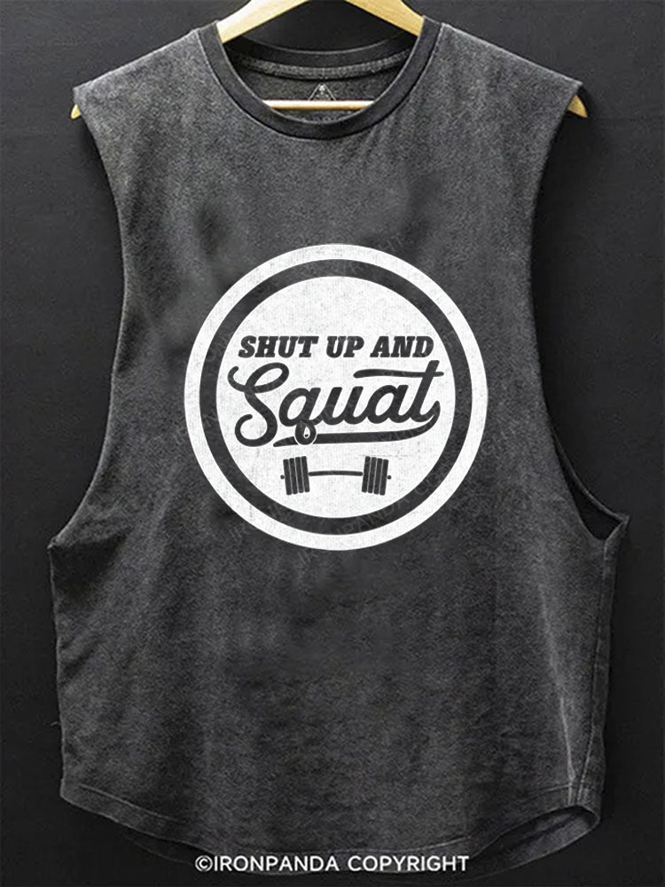 Shut Up And Squat Training Motivation SCOOP BOTTOM COTTON TANK