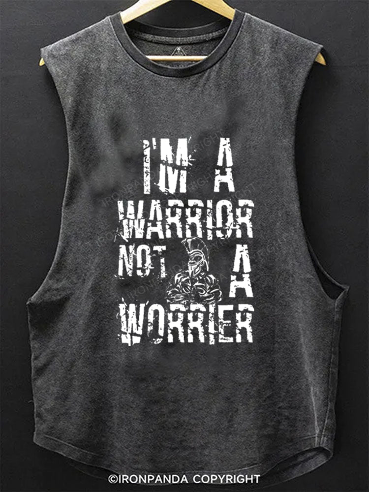I'M A WARRIOR NOT A WORRIER SCOOP BOTTOM COTTON TANK