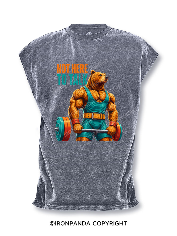 Not Here To Talk Muscular Bear Cut Off Tank
