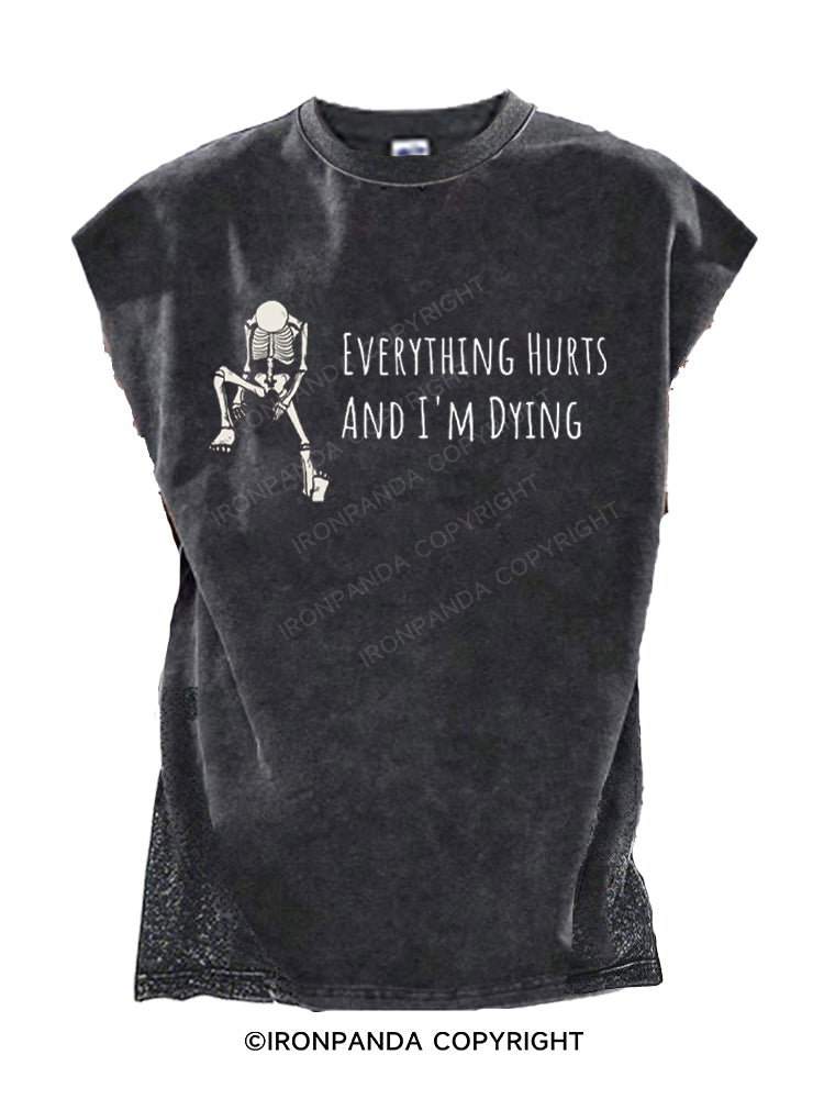 Everything Hurts and I'm Dying Skeleton Cut Off Tank