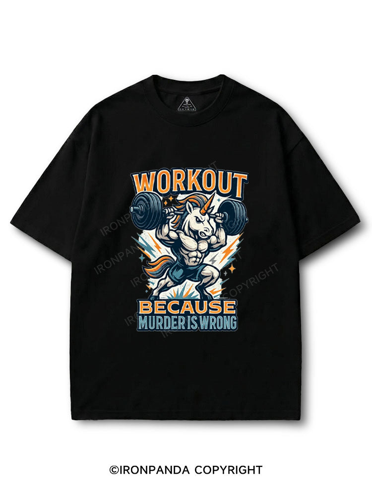 Workout Because Murder Is Wrong Angry Unicorn COTTON PUMP COVER