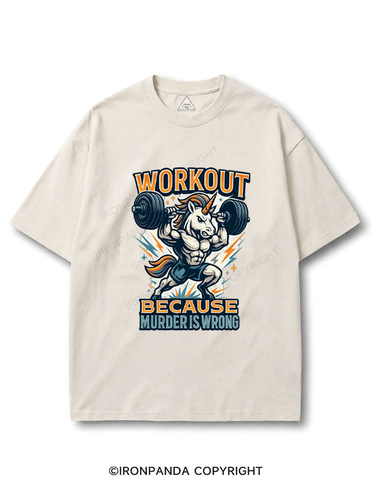 Workout Because Murder Is Wrong Angry Unicorn COTTON PUMP COVER