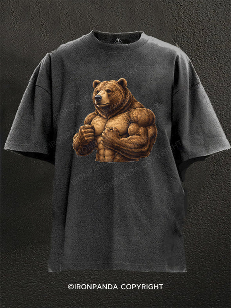 Buff Bear Bodybuilding Washed Gym Shirt