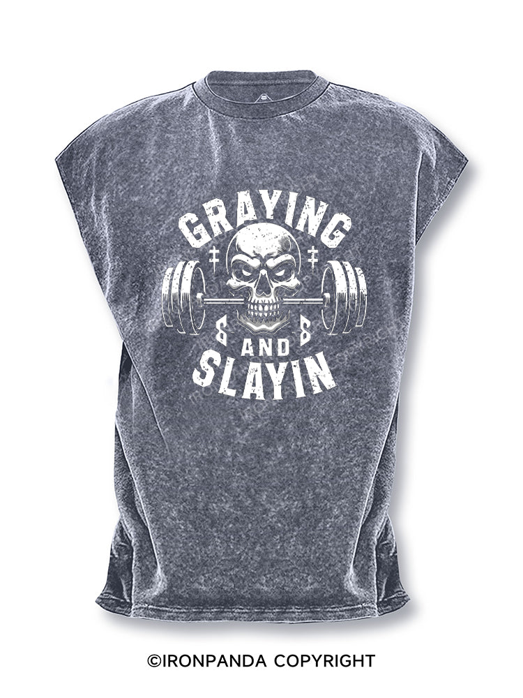 Greyin And Slayin Cut Off Tank