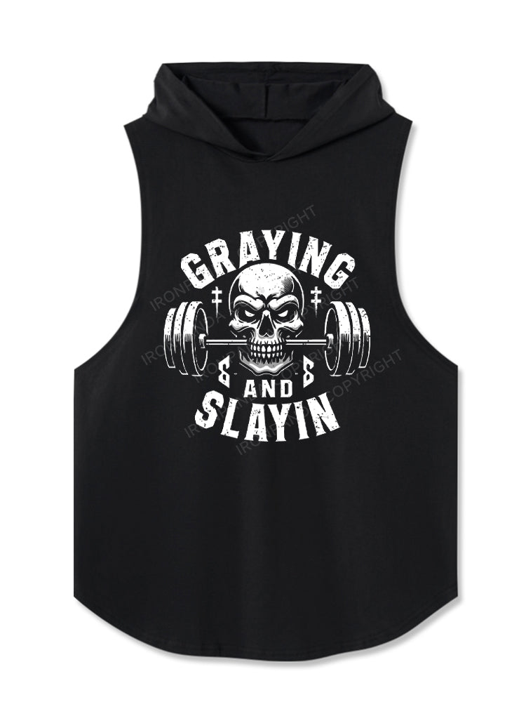 Greyin And Slayin Hooded Tank