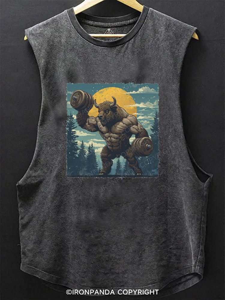 bison lifting weight SCOOP BOTTOM COTTON TANK