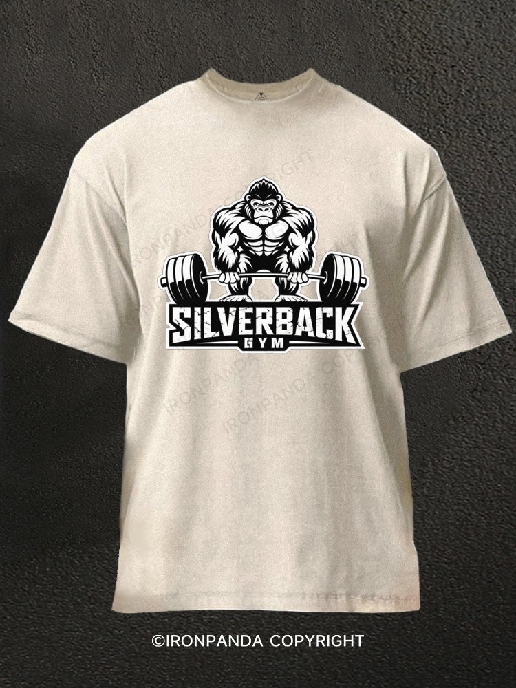 Silverback Gym Gorilla Weightlifting Washed Gym Shirt