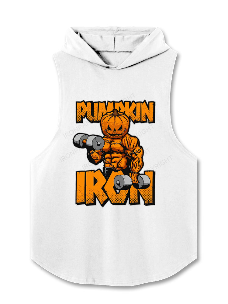 Halloween Workout Pumpkin Iron Hooded Tank