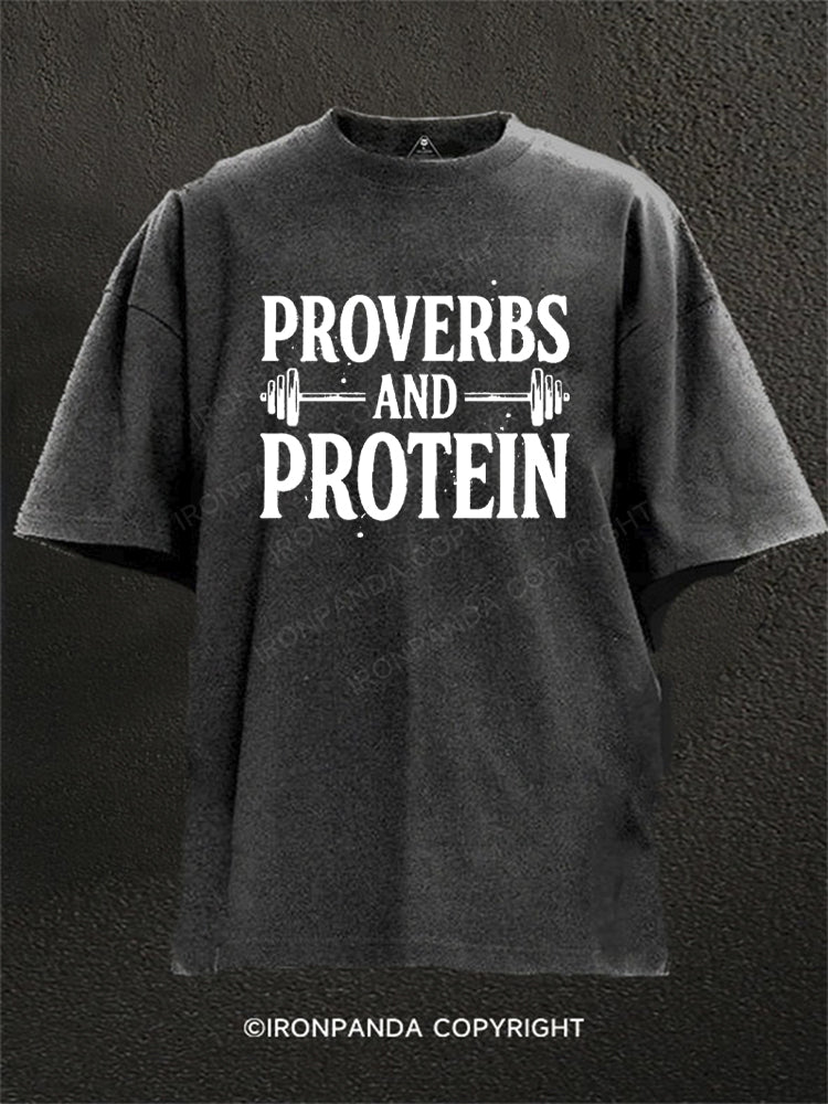 Proverbs and Protein Washed Gym Shirt