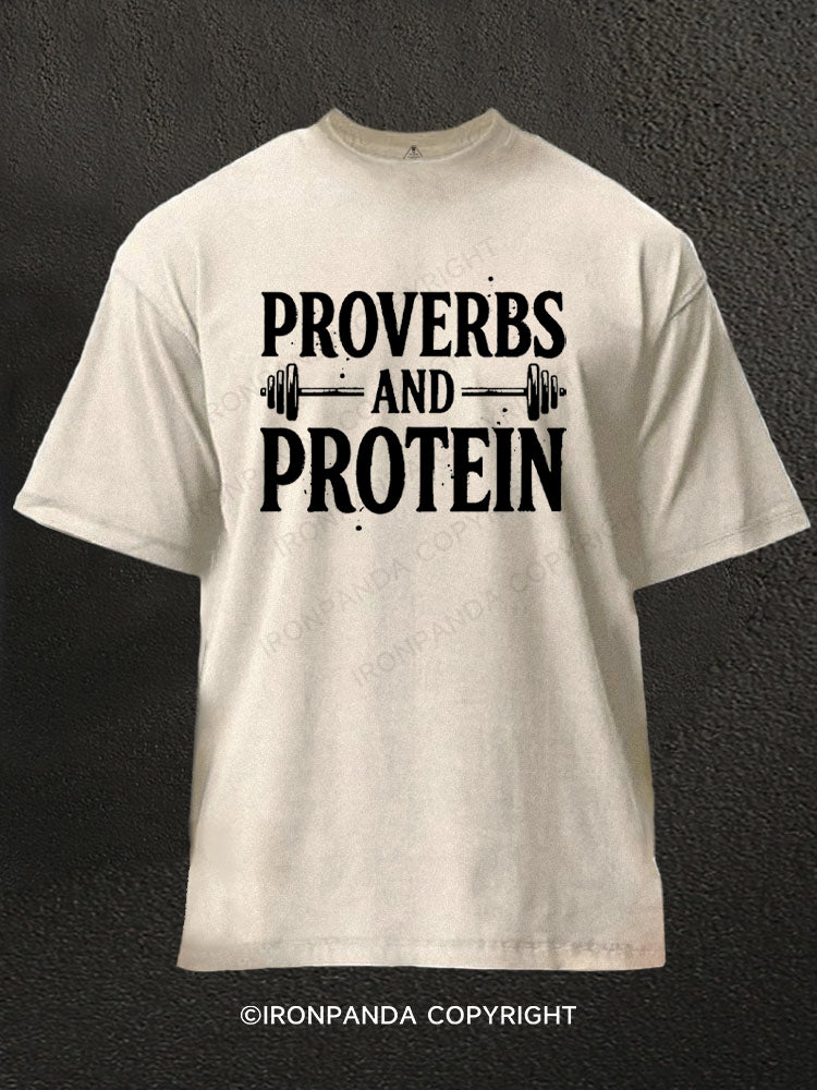 Proverbs and Protein Washed Gym Shirt
