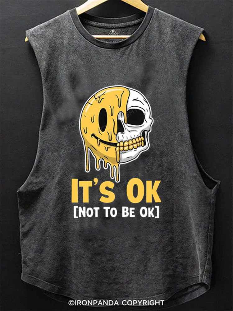 It's ok not to be ok SCOOP BOTTOM COTTON TANK