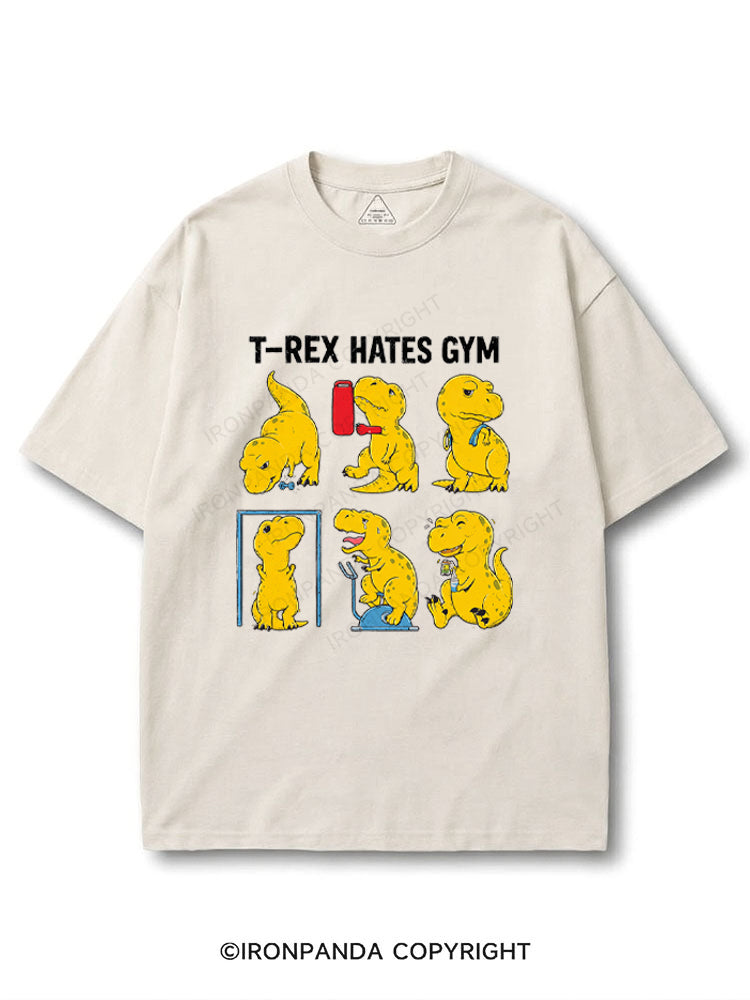 T-Rex Hates Gym Workout Dinosaur COTTON PUMP COVER