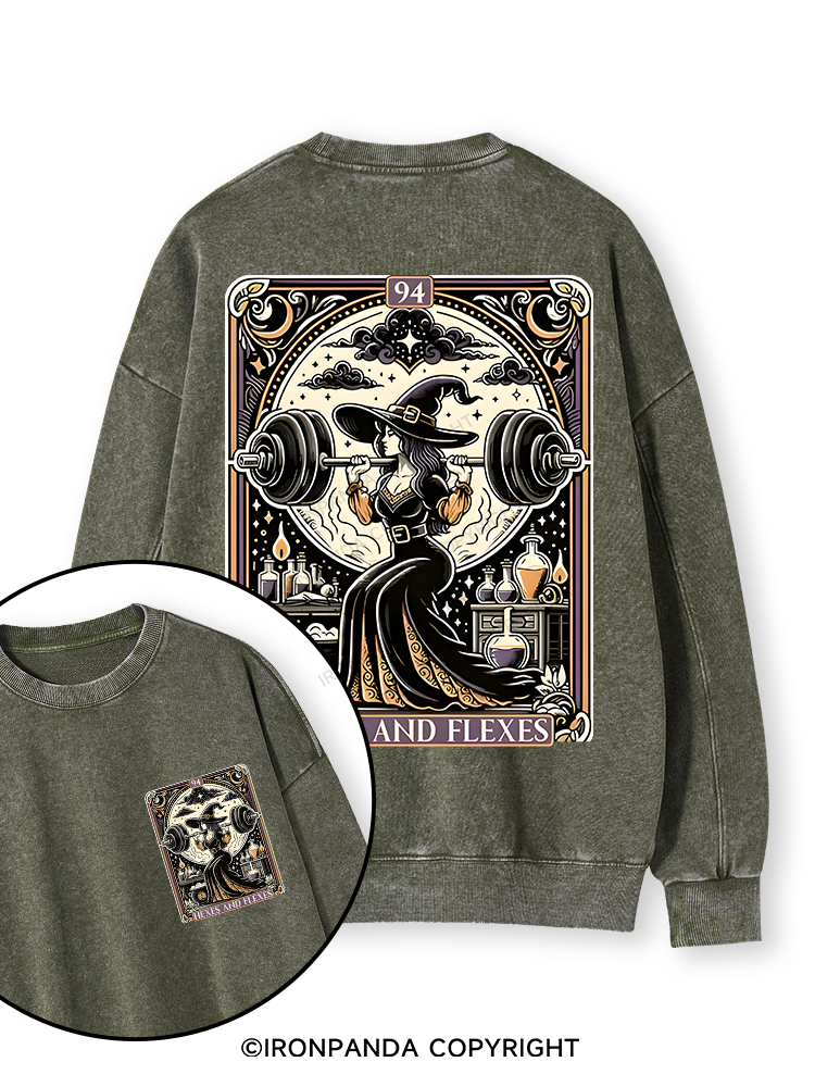 HEXES AND FLEXES Double-Sided Printed Washed Sweatshirt