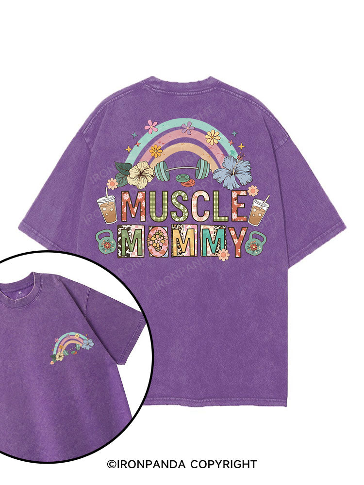 MUSCLE MOMMY printed Gym Shirt
