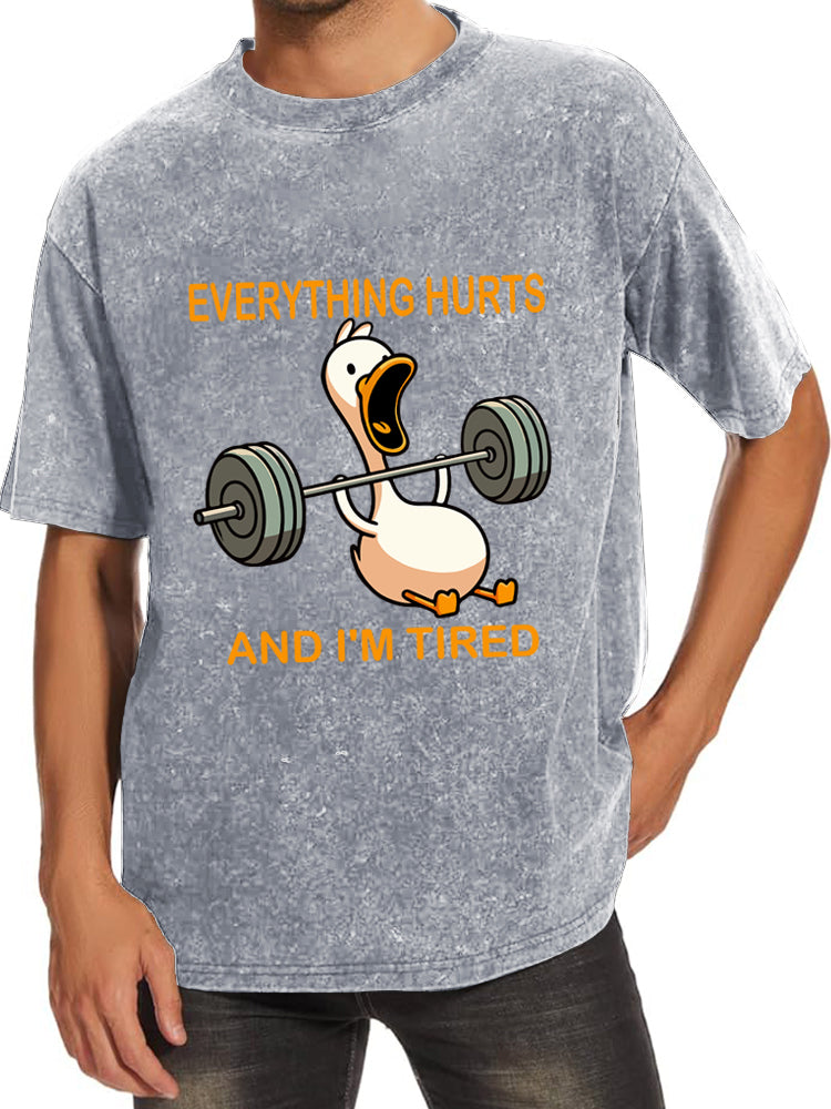 Everything Hurts and I'm Tired Washed Gym Shirt