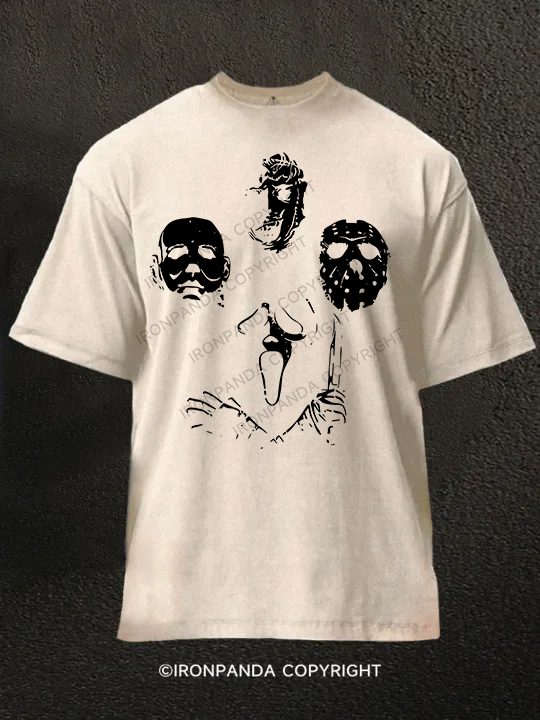 Halloween Fitness Night Washed Gym Shirt