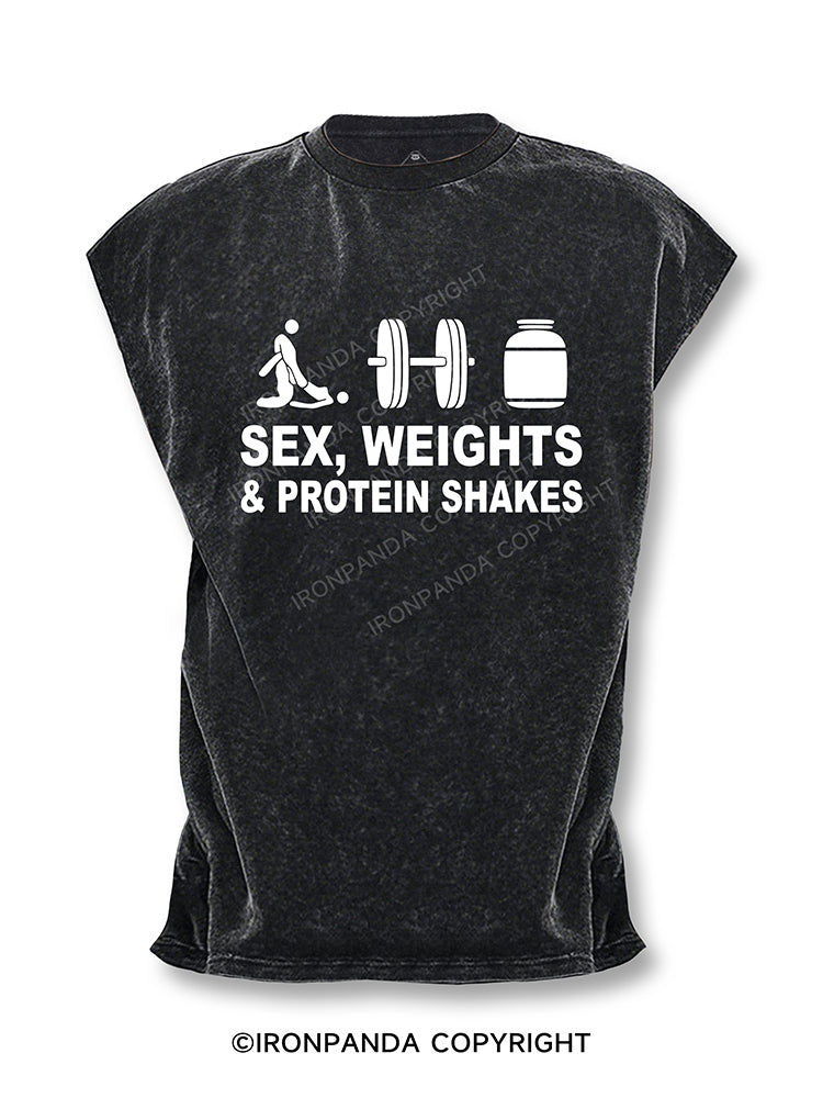 SEX WEIGHTS & PROTEIN SHAKES Cut Off Tank