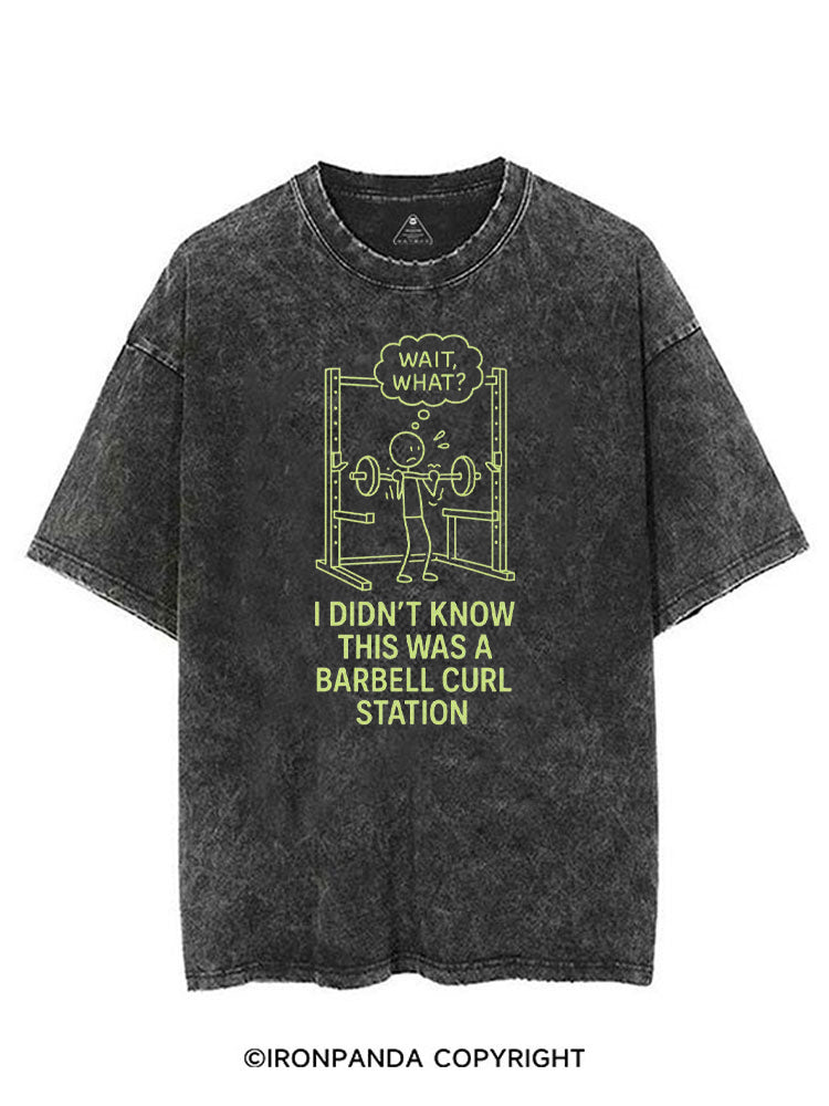 WAIT, WHAT I DIDN'T KNOW THIS WAS A BARBELL CURL STATION VINTAGE GYM SHIRT