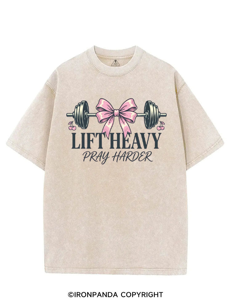 LIFT HEAVY PRAY HARDER Christian Fitness VINTAGE GYM SHIRT