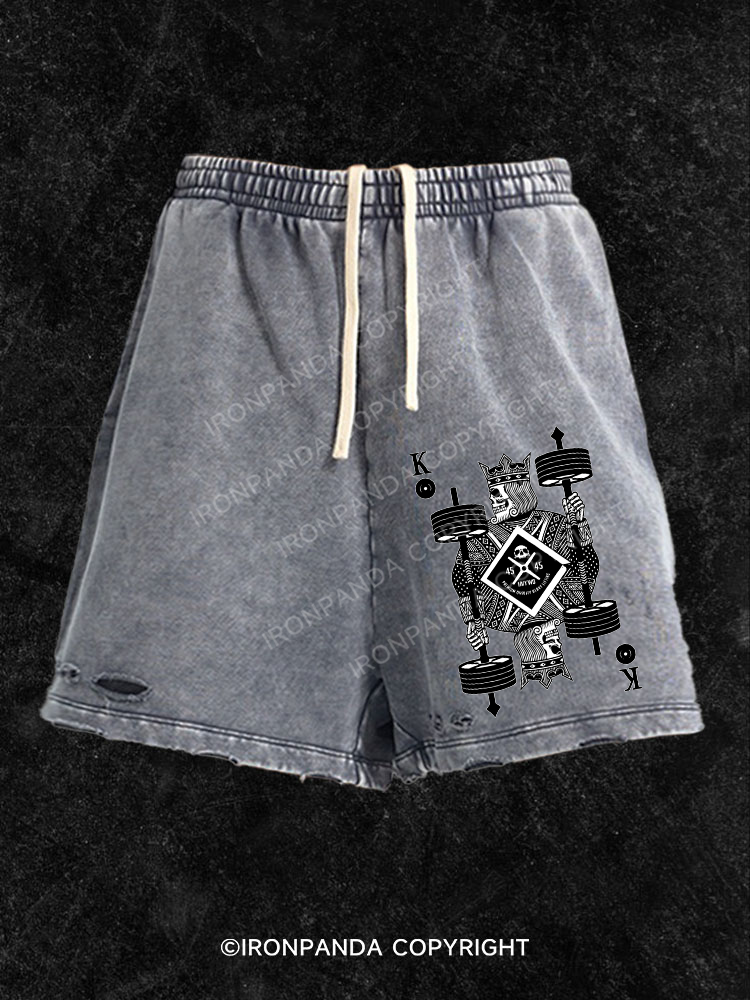 king of heavy Washed Gym Shorts