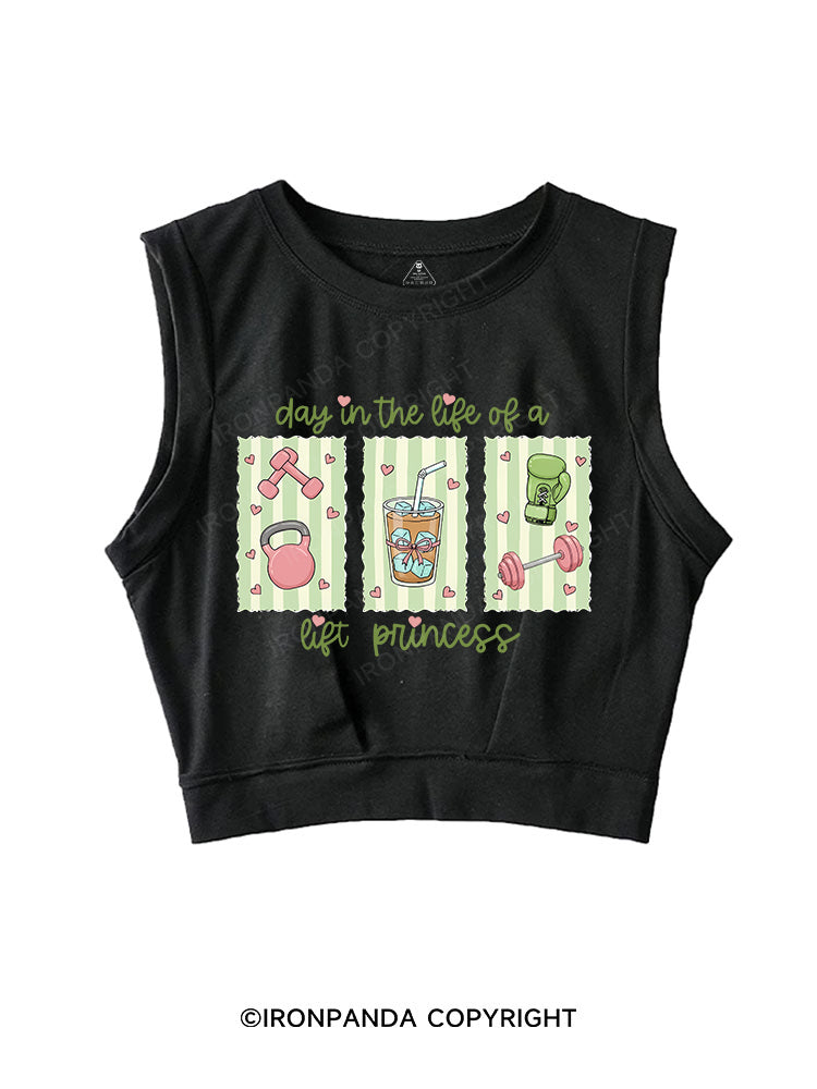 day in the life of a lift princess SLEEVELESS CROP TOPS