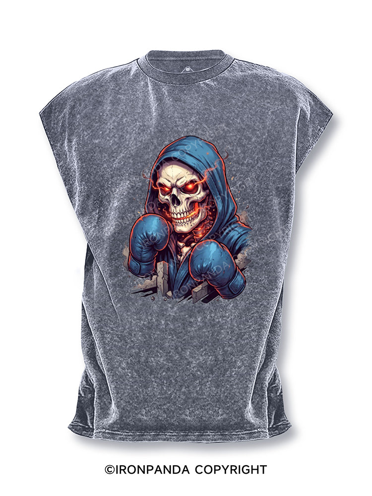 Undead Fighter Hooded Boxing Cut Off Tank