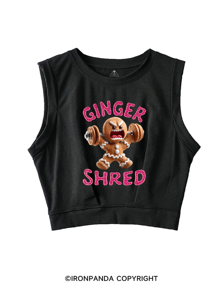 CHRISTMAS GINGER SHRED FUNNY SLEEVELESS CROP TOPS